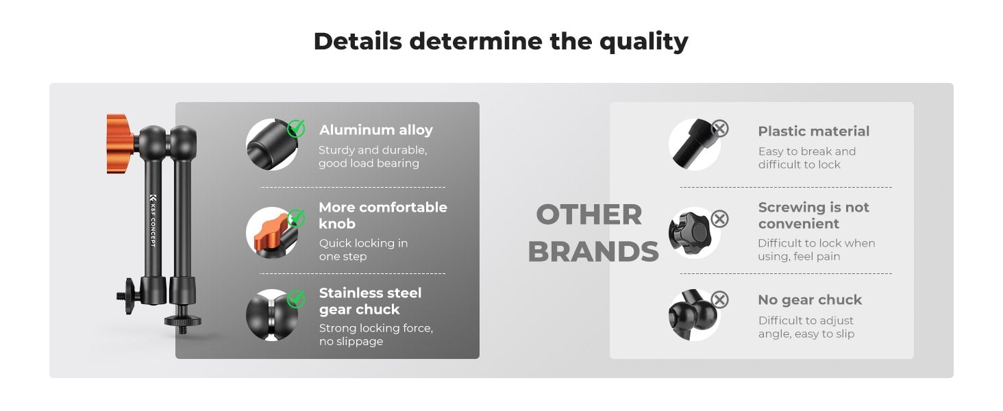 K&F Concept 9.8 Magic Arm with Super Clamp