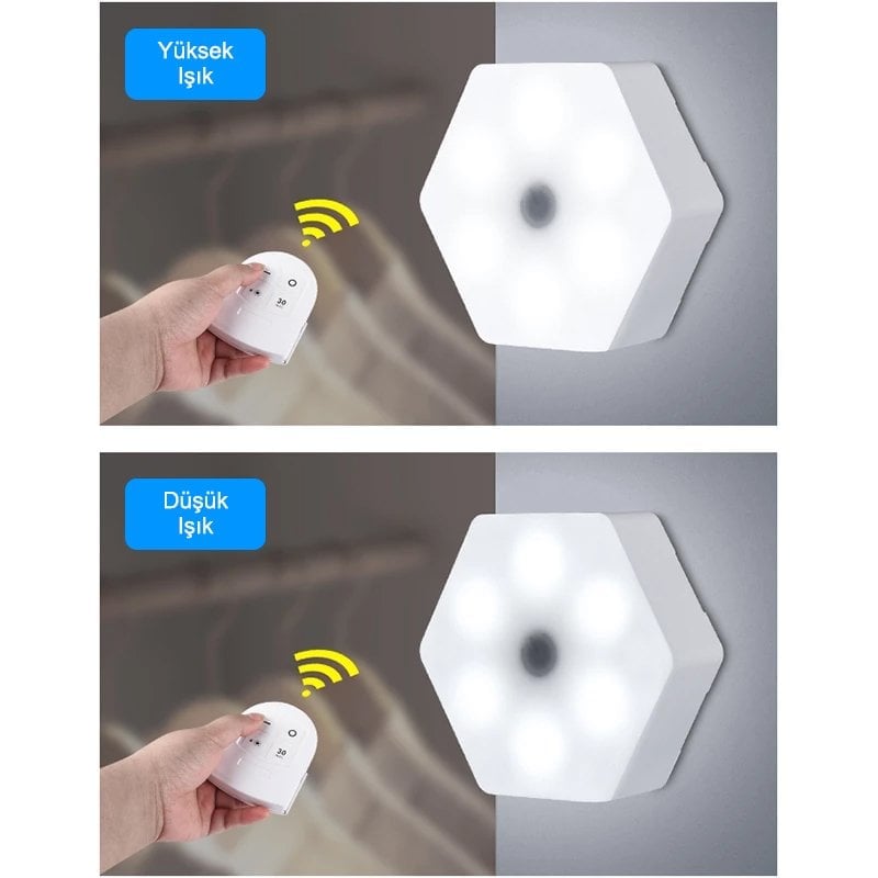 Powermaster MX-359 Üçlü Altıgen Kumandalı Pilli Dokunmatik Tezgah Altı LED Aydınlatma