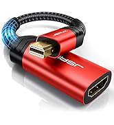 JSAUX Mini DisplayPort to HDMI Adapter, Mini DP (Thunderbolt) to HDMI Adapter Nylon Braided Alumi...