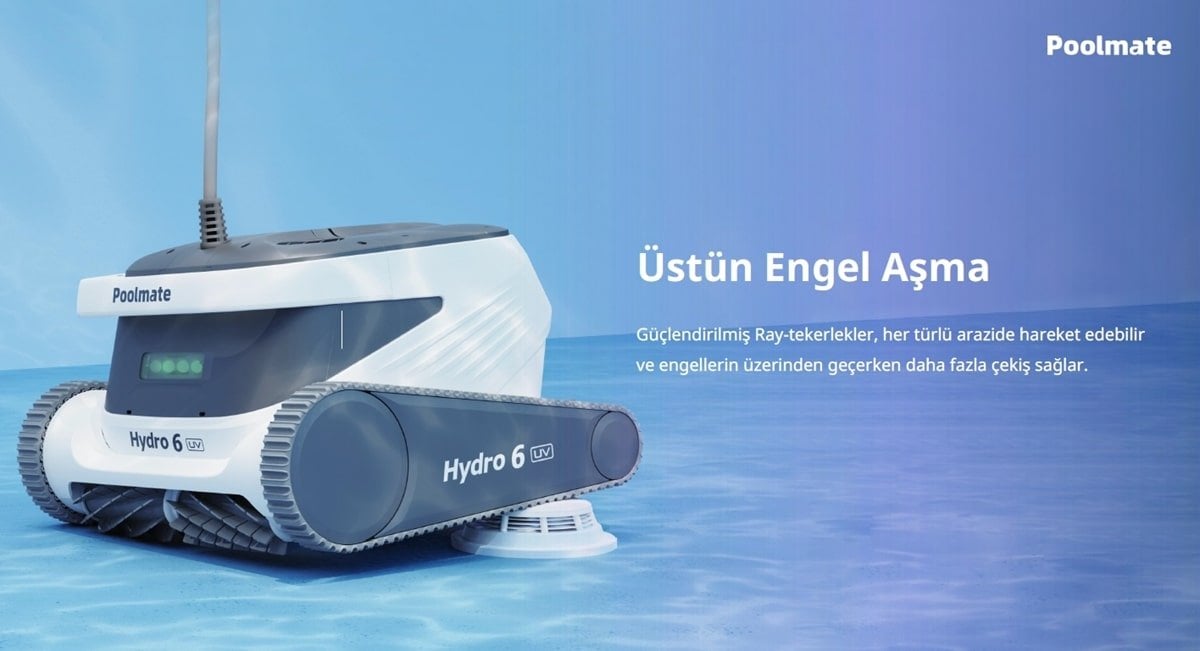 Poolmate Hydro6 UV akıllı navigasyon ve engel aşma performansı