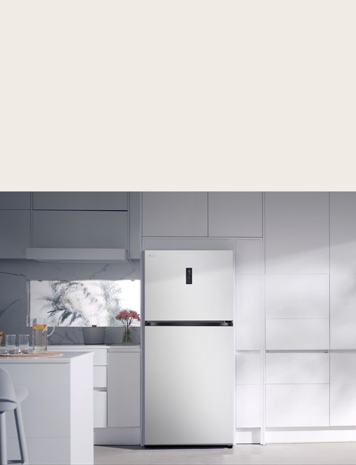 Kullanım alışkanlıklarına göre soğutmayı optimize ederek enerji verimliliğini artıran Smart Fresh Air teknolojisine sahip LG buzdolabı. 