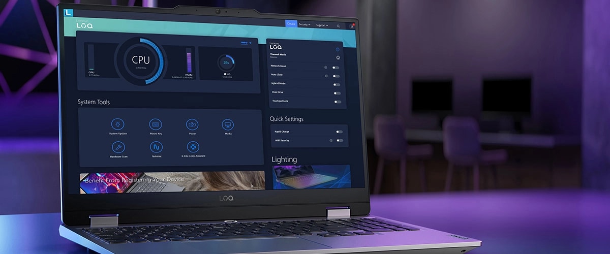 Ekranda Lenovo Vantage GUI ile Lenovo LOQ 15IAX9I