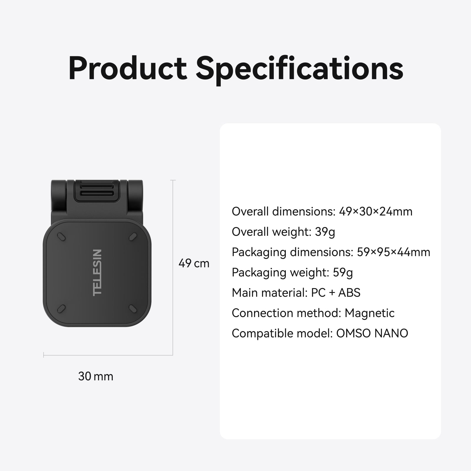 Telesin Go Ultra Magnetic Pivot Clip