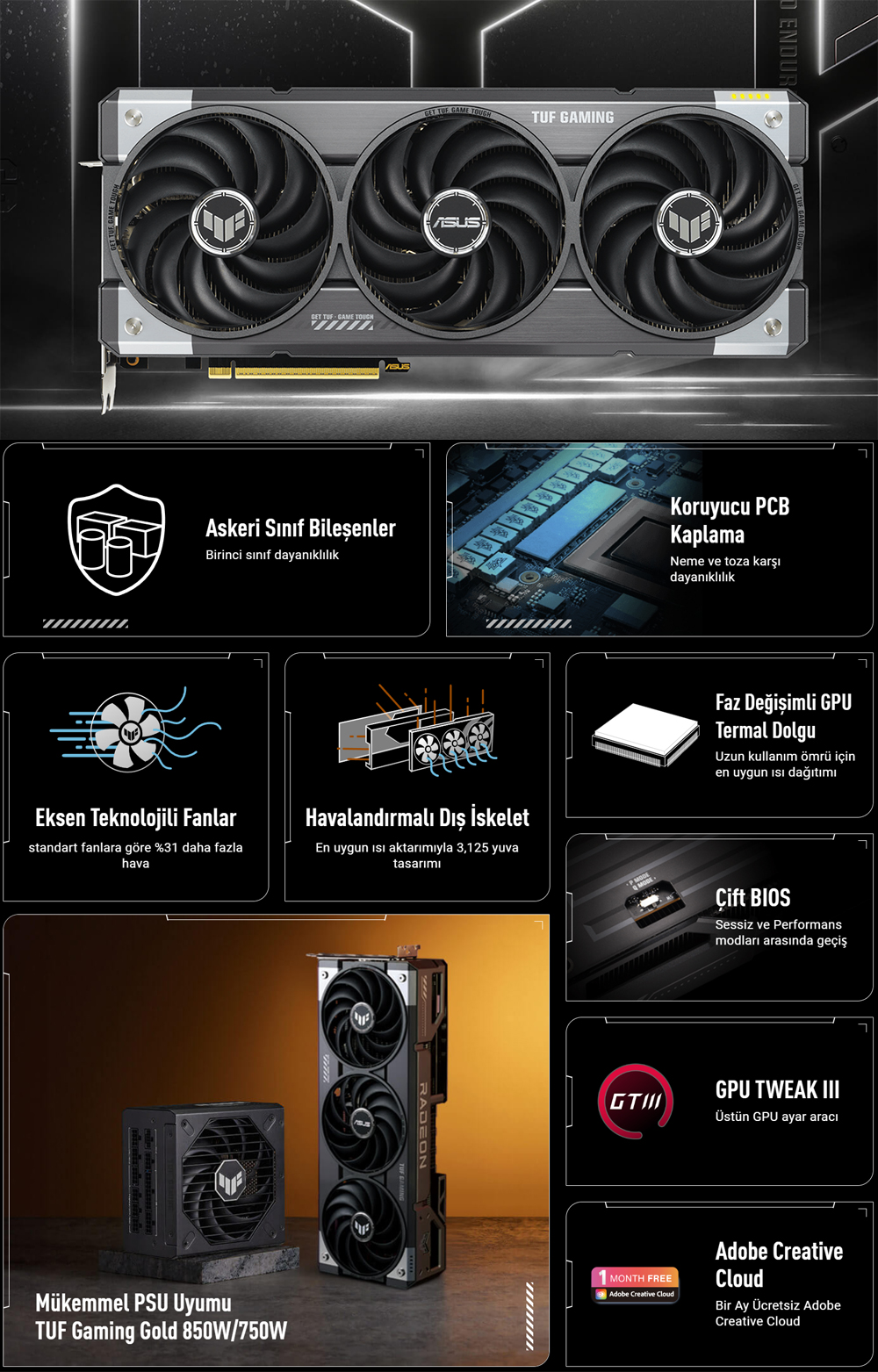 ASUS TUF-RX9070XT-O16G-GAMING-AMD-RADEON-RX 9070 XT-16GB Fiyatı