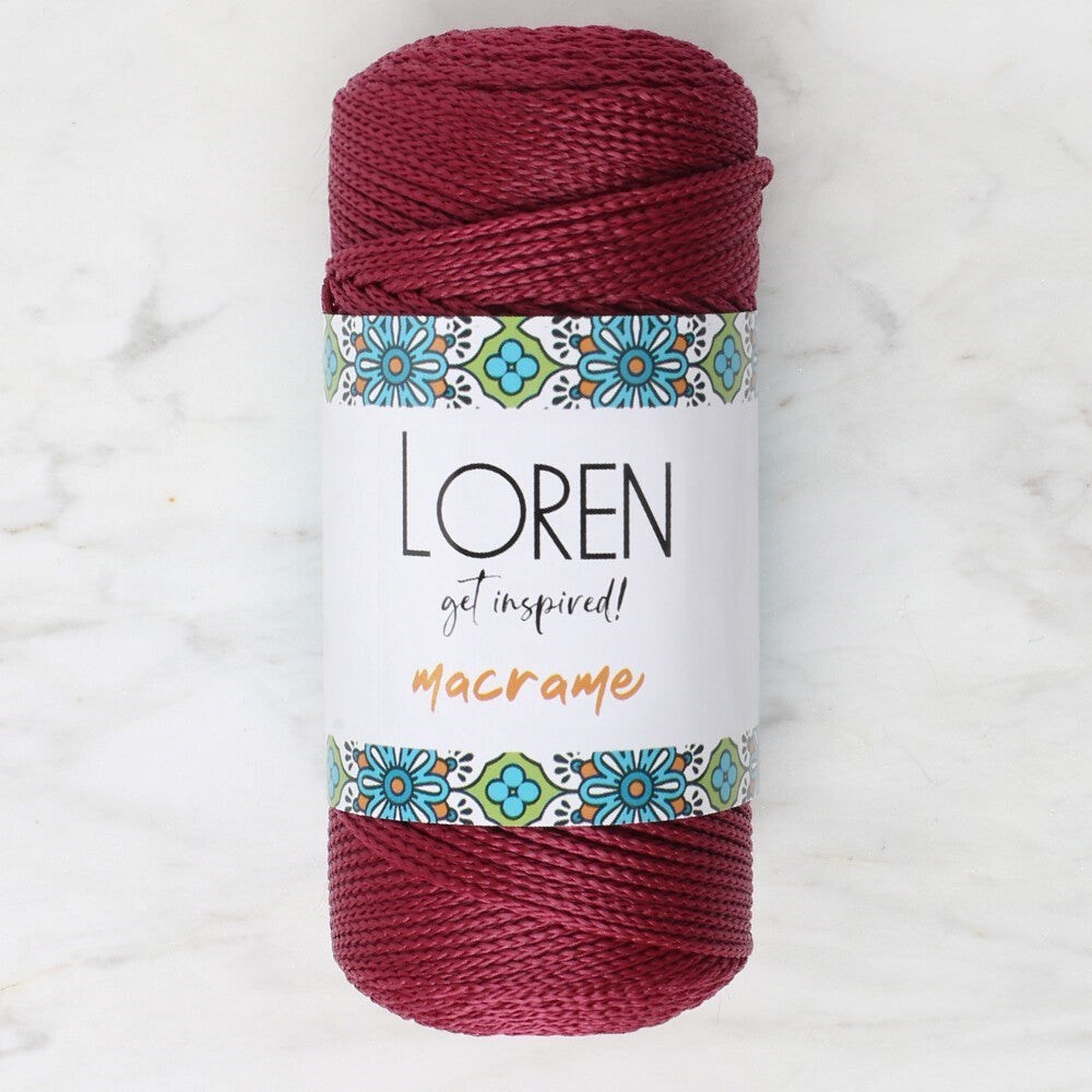 ANKAVERSE Loren Macrame Bordo El Örgü İpi