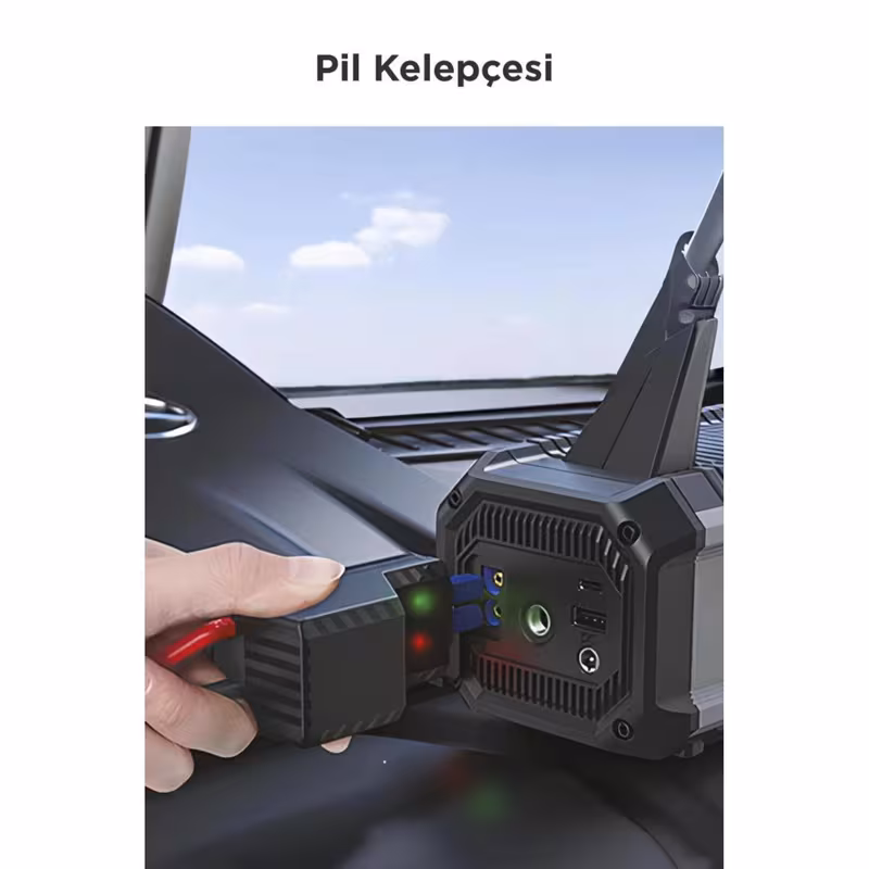  12v 2000amp 8000mah akıllı akü takviye + powerbank + hava kompresörü + lamba işıklı oto marş hava kompresörü Ürün detayları 7