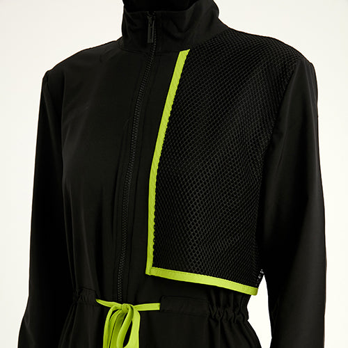 Tül panel detayı - Marina M2506-1 siyah mayo tasarımı