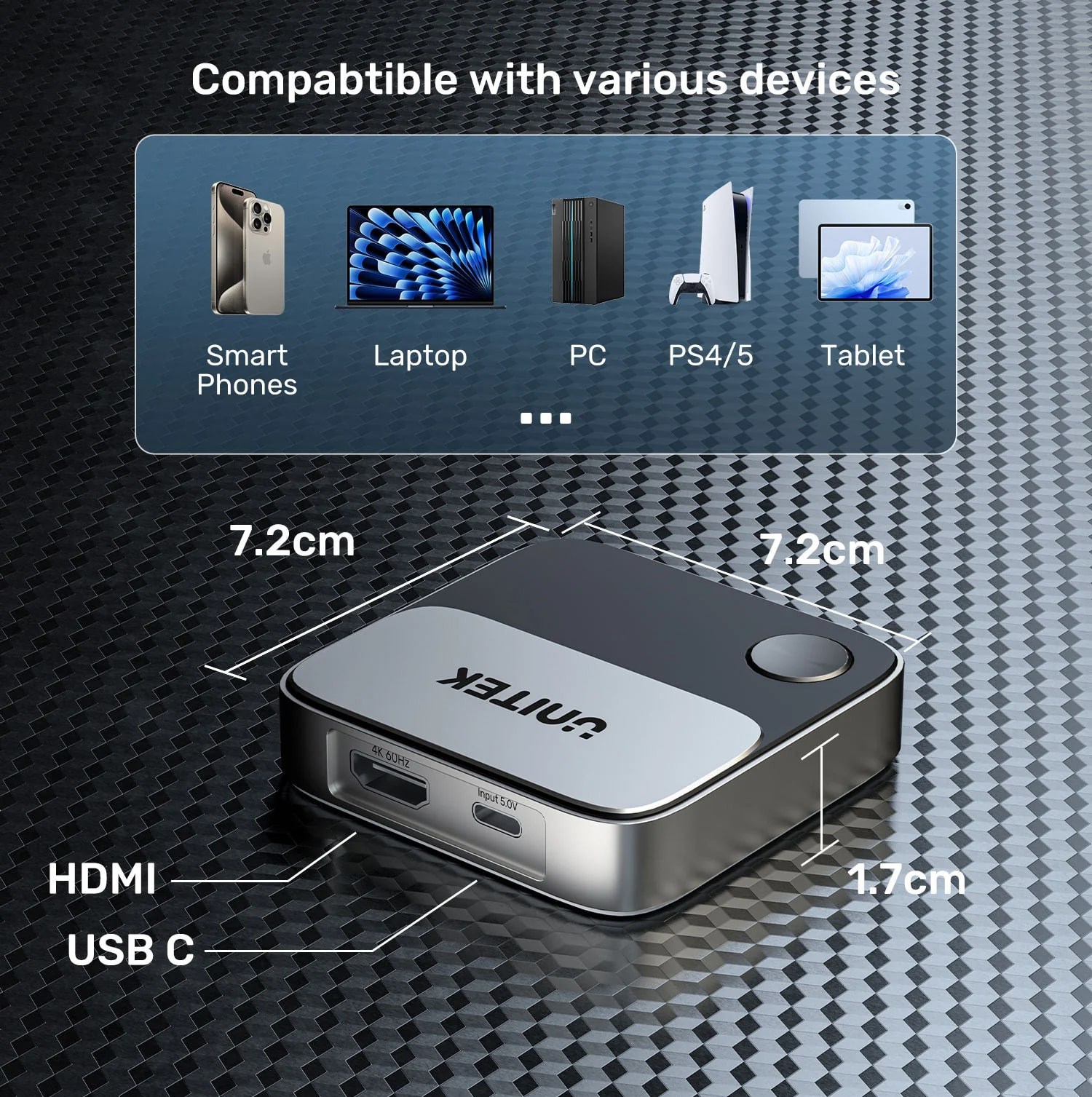 Unitek 4K Kablosuz Görüntü Aktarım Cihazı