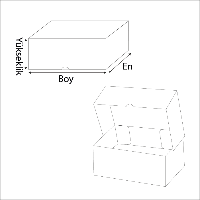 20x12,5x7,5 cm Kesimli E-Ticaret ve Kargo Kutusu