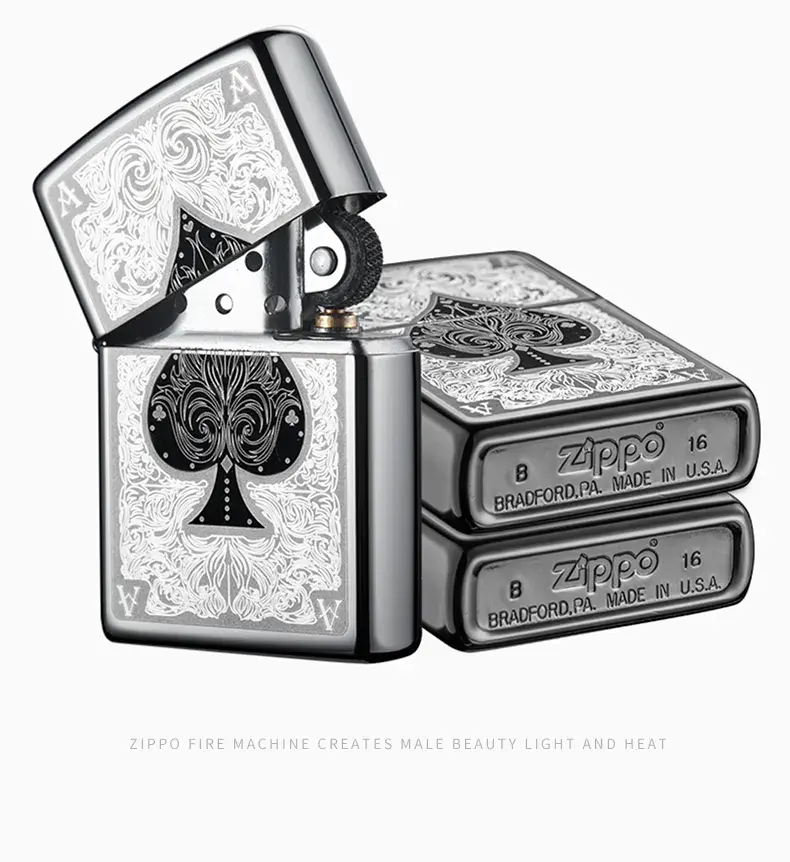 Zippo 28323 Classic Ace Filigree Black Ice Windproof Lighter - Lifetime Warranty | Lazada PH