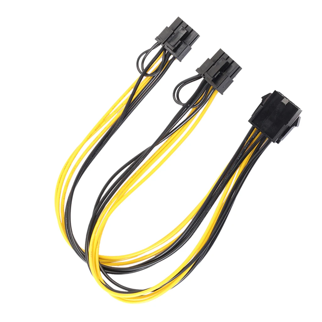 8 Pin Female to Dual 2x 8 Pin (6+2) Female PCI Express Power Adapter Cable for Graphics Video Card 30cm