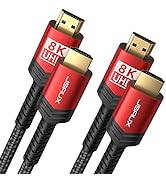10K 8K HDMI Cable 2.1 2 Pack 6ft, JSAUX 48Gbps Ultra High Speed HDMI Cable Braided Cord, 4K@120Hz...