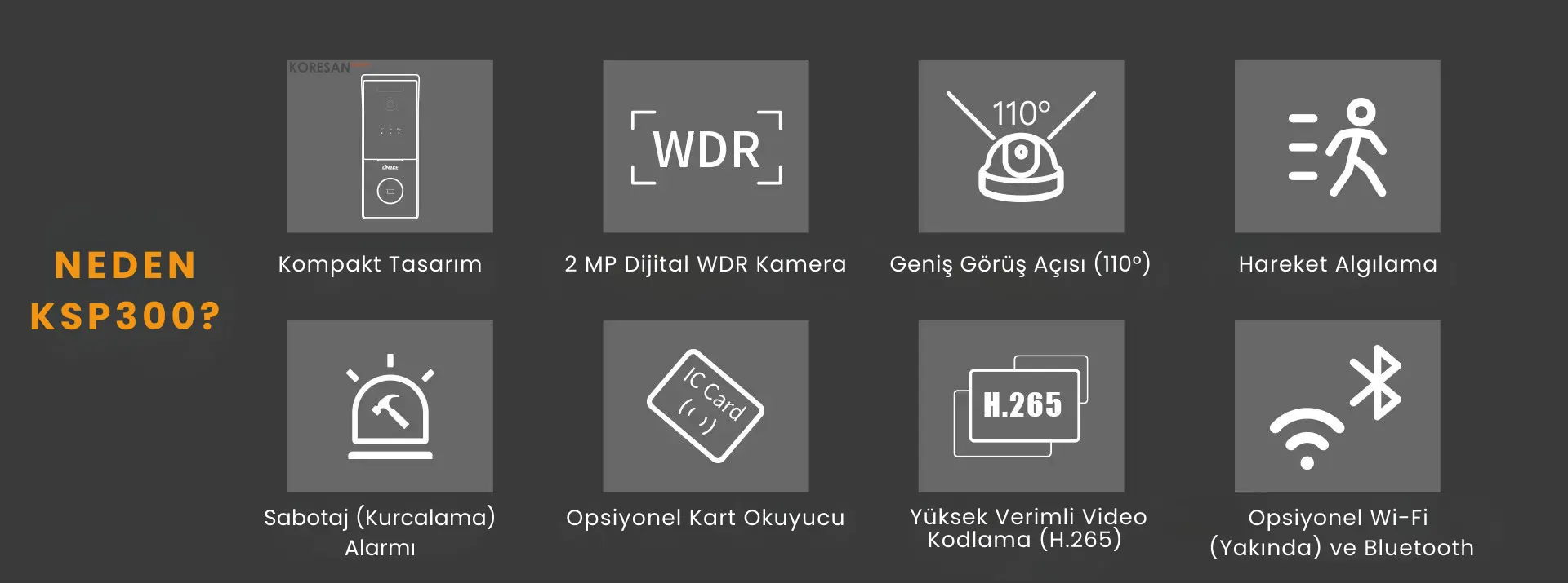KSP300 SIP Görüntülü Diafon – Kartlı Akıllı Kapı Ünitesi