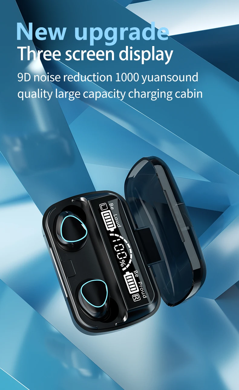 En çok satan BT 5.0 kulaklık oyun kulaklıkları Led ekran spor koşu kulaklık Tws gerçek kablosuz Stereo kulakiçi M10