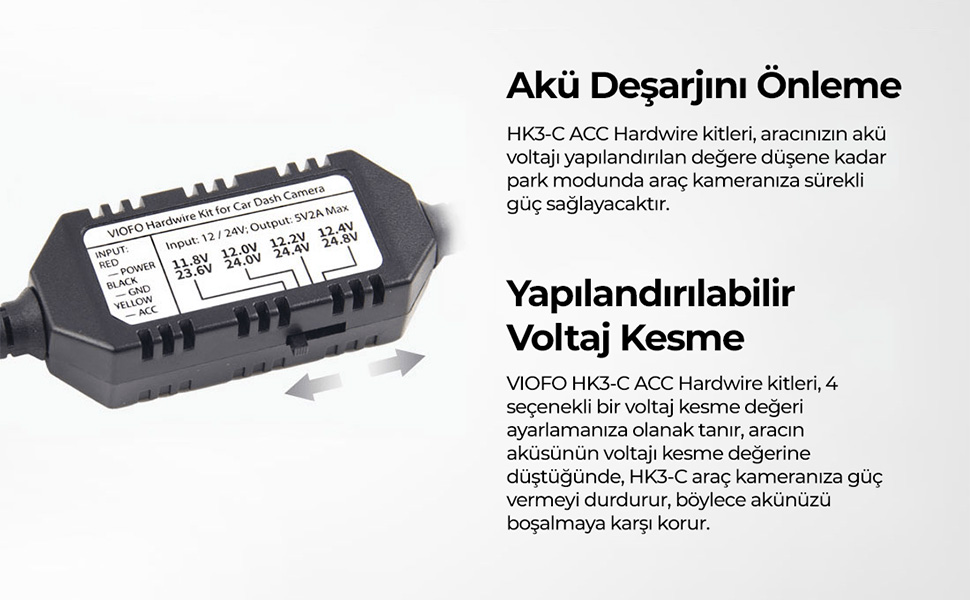 Viofo,A139 park modu kiti,Araç, park modu kiti,Akü