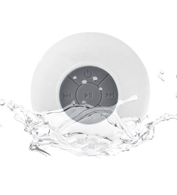 Su Geçirmez Mini Bluetooth Duş Hoparlörü (Beyaz)