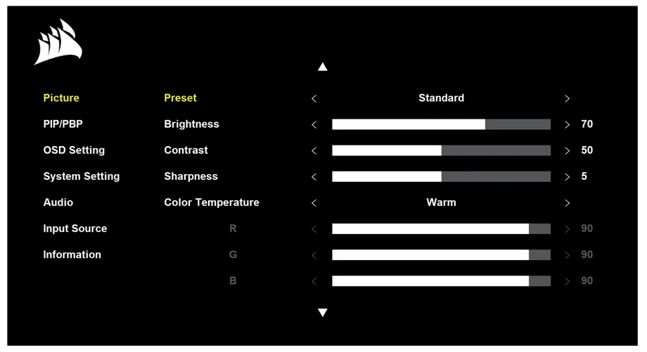 Xeneon Flex Web QSG Section 6 Picture - Setting