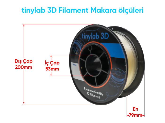 tinylab 3d filament makara ölçüleri