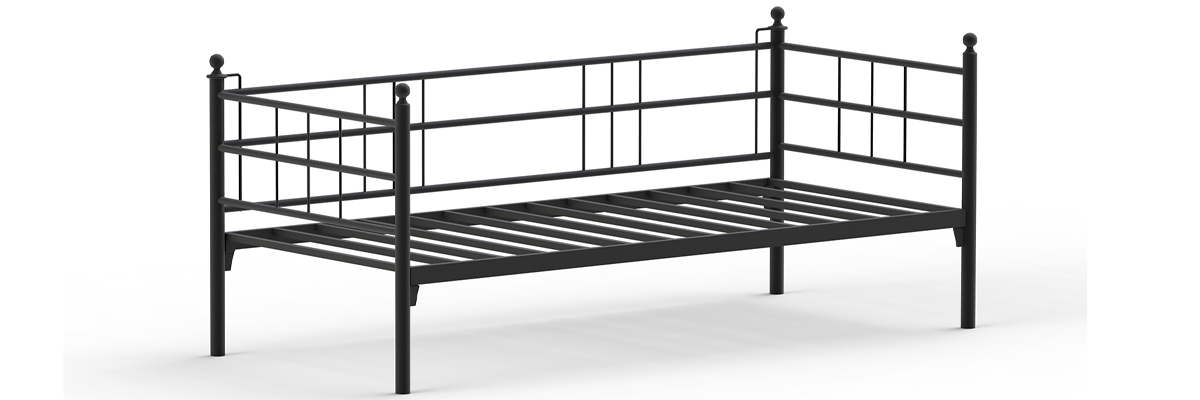 Soho Daybed Tek Kişilik Siyah Sedir Metal Karyola