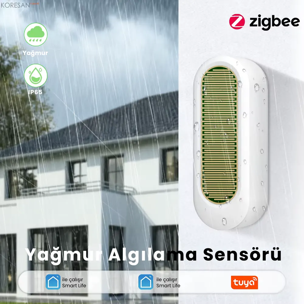 ZR-100 Tuya Zigbee 3.0 Akıllı Yağmur ve Su Kaçağı Sensörü