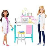 Barbie bilim laboratuvarı oyun seti, 2 bebek, laboratuvar masası ve 10'dan fazla aksesuar parçası, HJY95