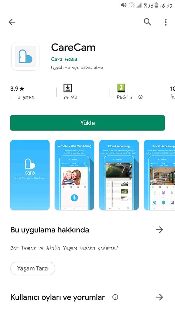 Akıllı Kit Carecam Android Uygulama