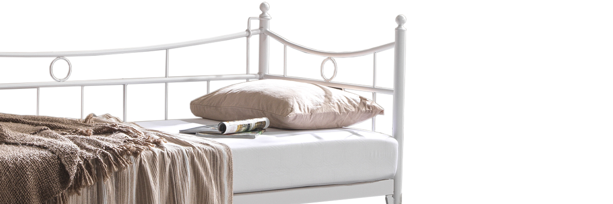 Daily Daybed Tek Kişilik Beyaz Sedir Metal Karyola