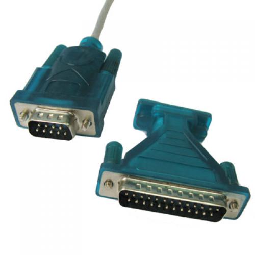 USB 2.0 to Serial DB 9 Pin RS232 + 25 Pin Male Adapter Cable Win 7 8 XP