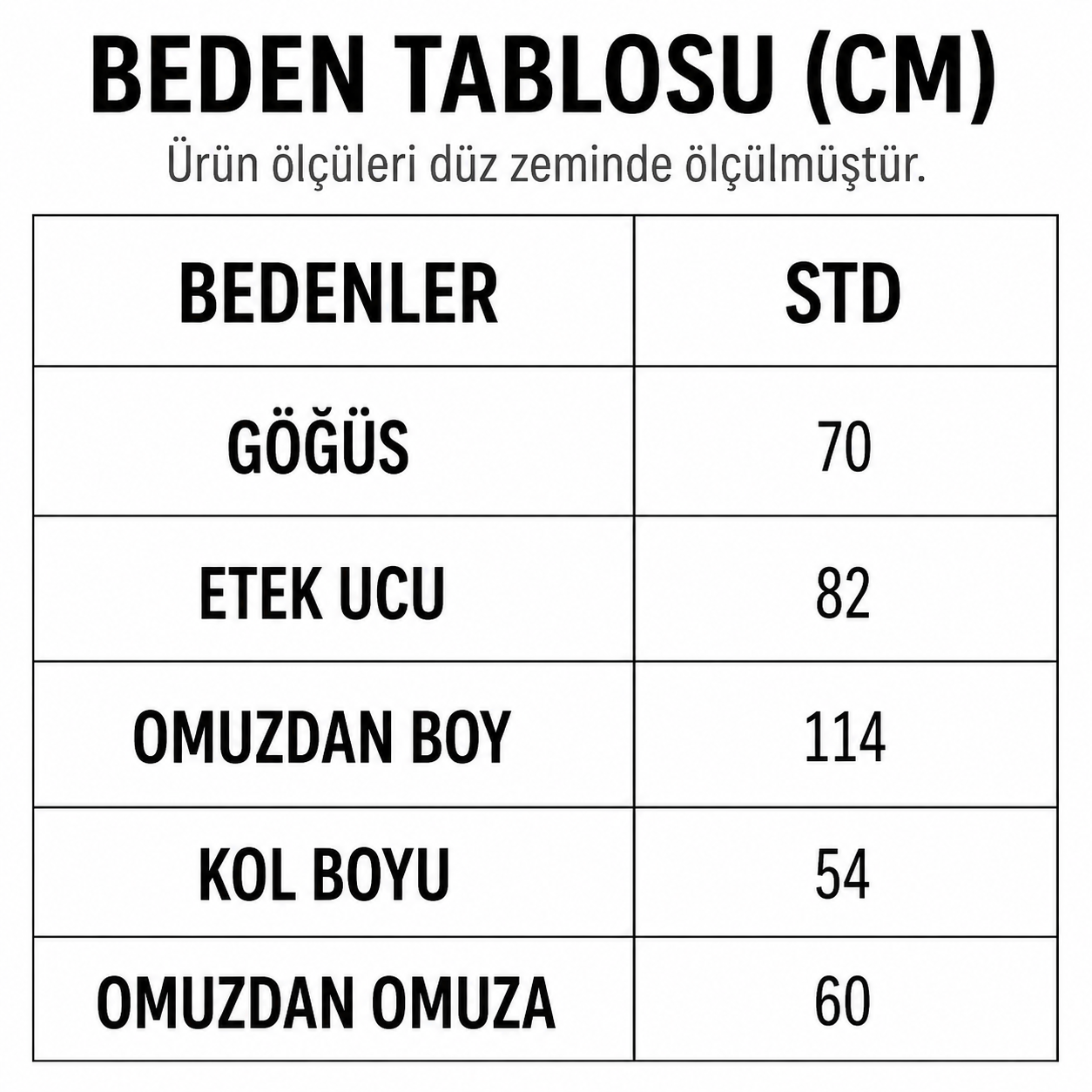 Beden Tablosu