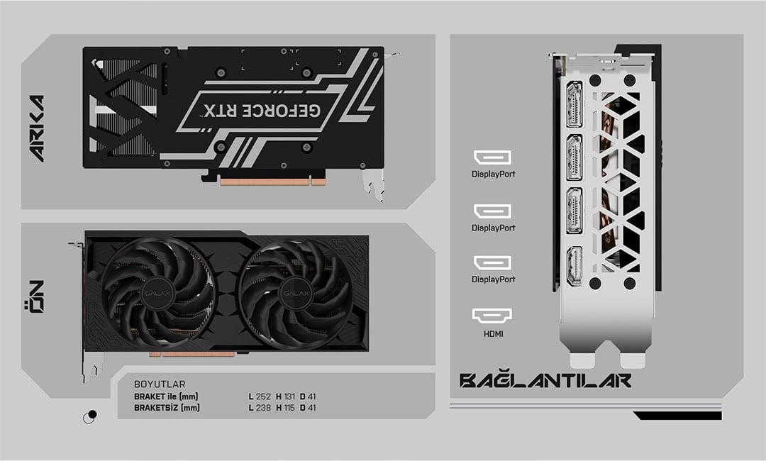 Galax Geforce Rtx 4070 D6 1 Click Oc 2x 12gb Ekran Kartı (47nol7mdabdx) H8