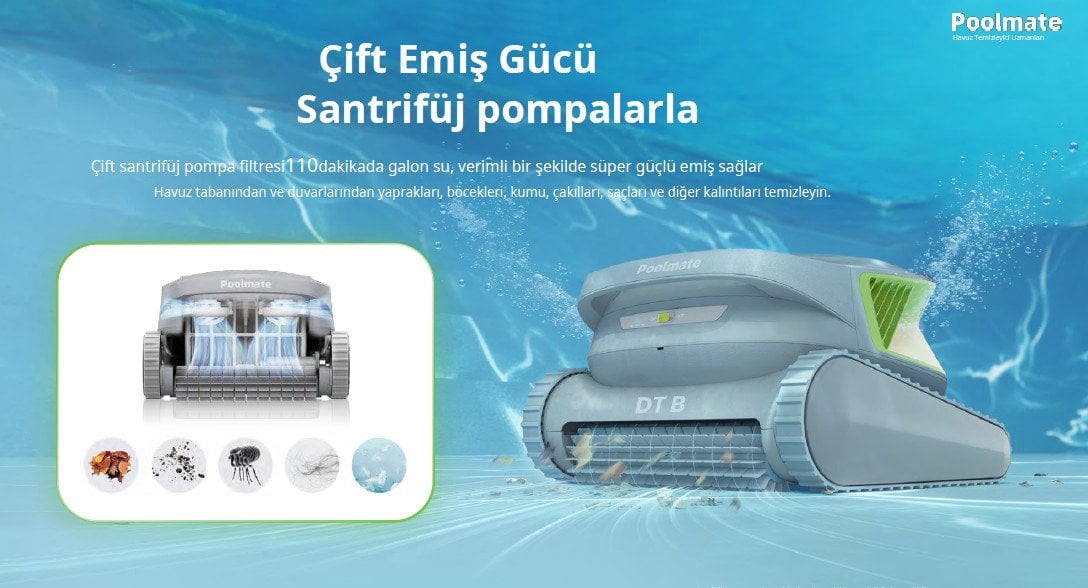 Chasing Poolmate DT B çift pompalı yüksek emiş gücü