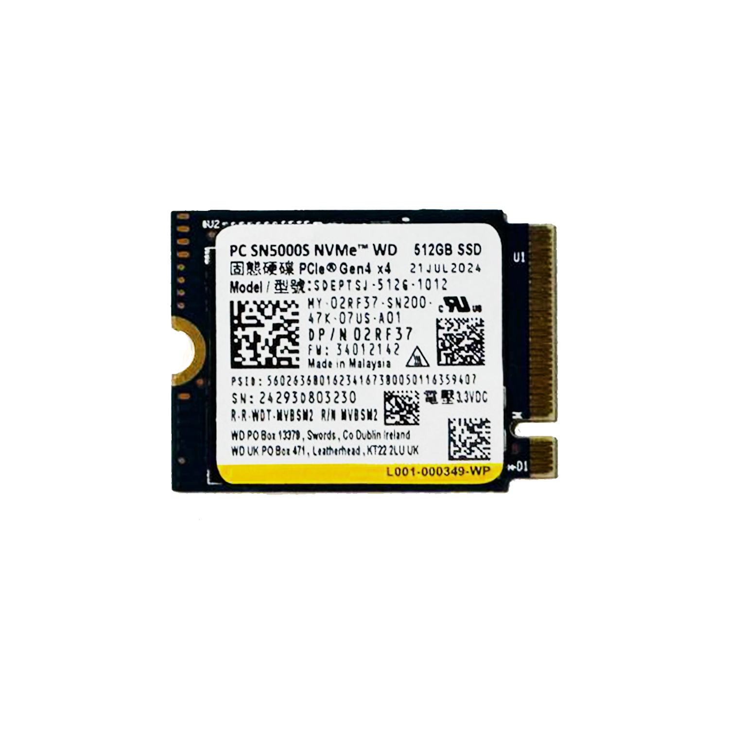 Wd SN5000S 512GB 5500/4000MB/S 22X30 M.2 Nvme SSD Pcıe Fiyatı