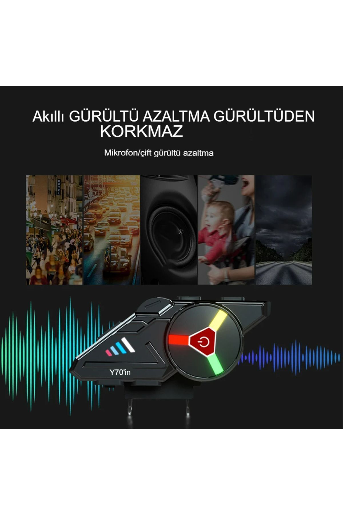 EN SİGA Tek Bağlantı Bluetooth 5.3 Motosiklet Kask Kulaklık Rgb Işık 1.000 Mah Su Geçirmez Ses Asistan