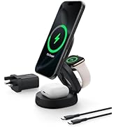 Belkin MagSafe Uyumlu Şarj Cihazı, 3'ü 1 Arada Dönüştürülebilir Kablosuz Şarj İstasyonu, Qi2 Sertifikalı 15...