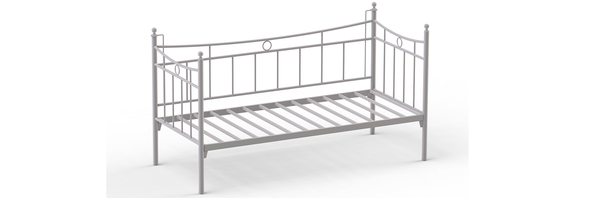 Daily Daybed Tek Kişilik Beyaz Sedir Metal Karyola