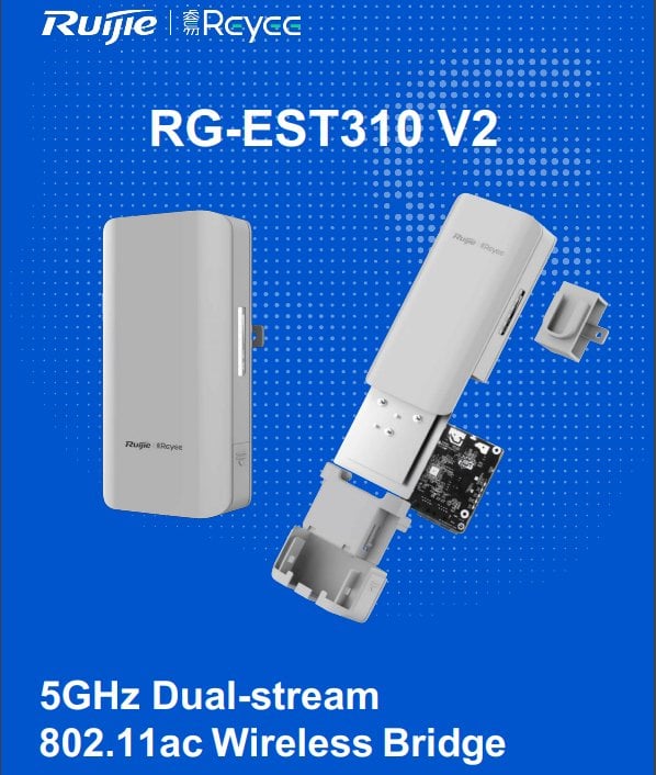 Reyee RG-EST310 5 Ghz 867 Mbps Dış Ortam Noktadan Noktaya 1 Km Menzilli Access Point