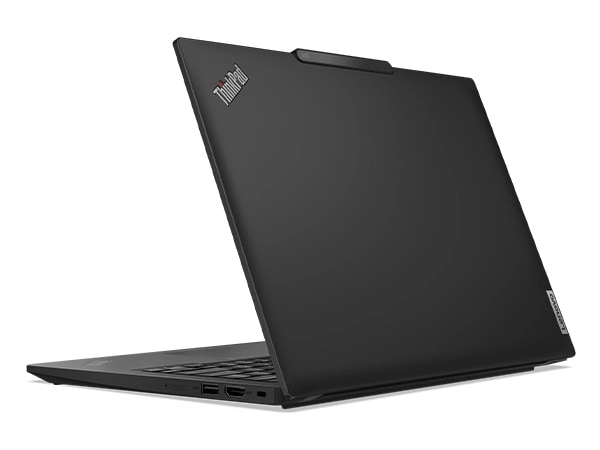 Lenovo ThinkPad X13 2'si 1 arada Gen 5 dizüstü bilgisayarın arkadan görünümü, sola dönük, sağ taraftaki bağlantı noktalarını gösteriyor.