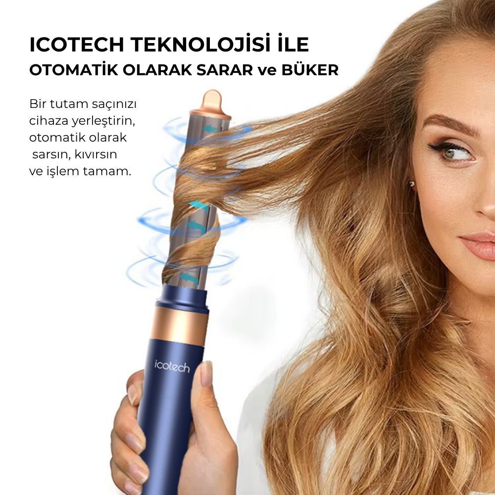 Icotech HS60 7 in 1 Airwrap Multi Styler Saç Şekillendirici (Mavi)