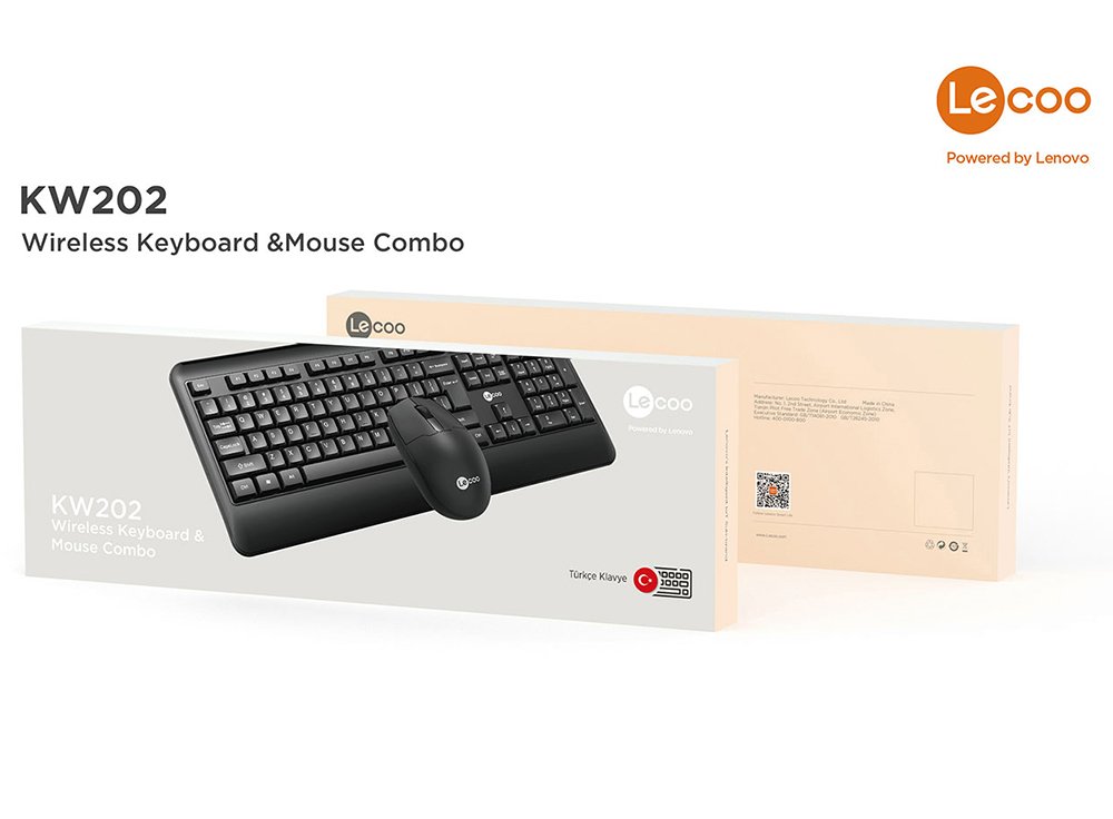 Lenovo Lecoo Kw202 Kablosuz Q Klavye - Mouse Set Siyah