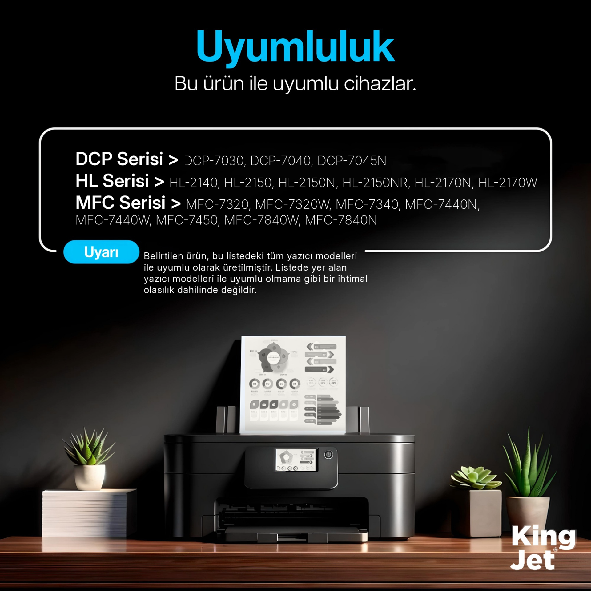 KingJET Brother Uyumlu DR-2125 (Tekli) Muadil Drum Ünitesi uyumlu yazıcı modelleri