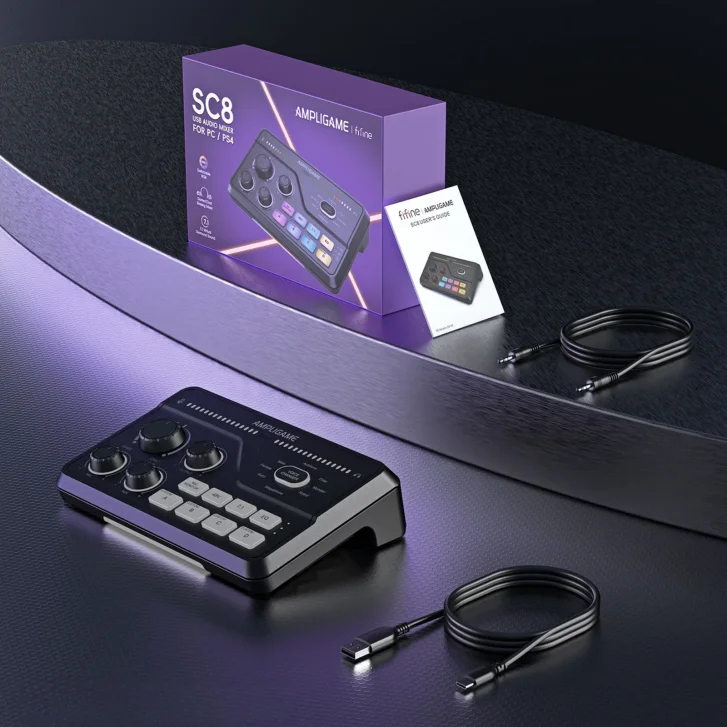 Fifine SC8 Kutu İçeriği ve Aksesuarlar