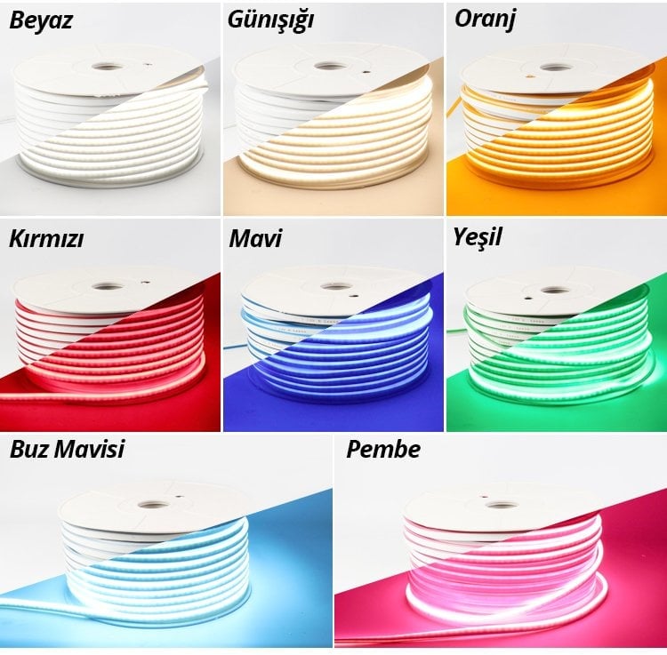 Powermaster 12 Volt 100 Metre Pembe Neon Şerit Led