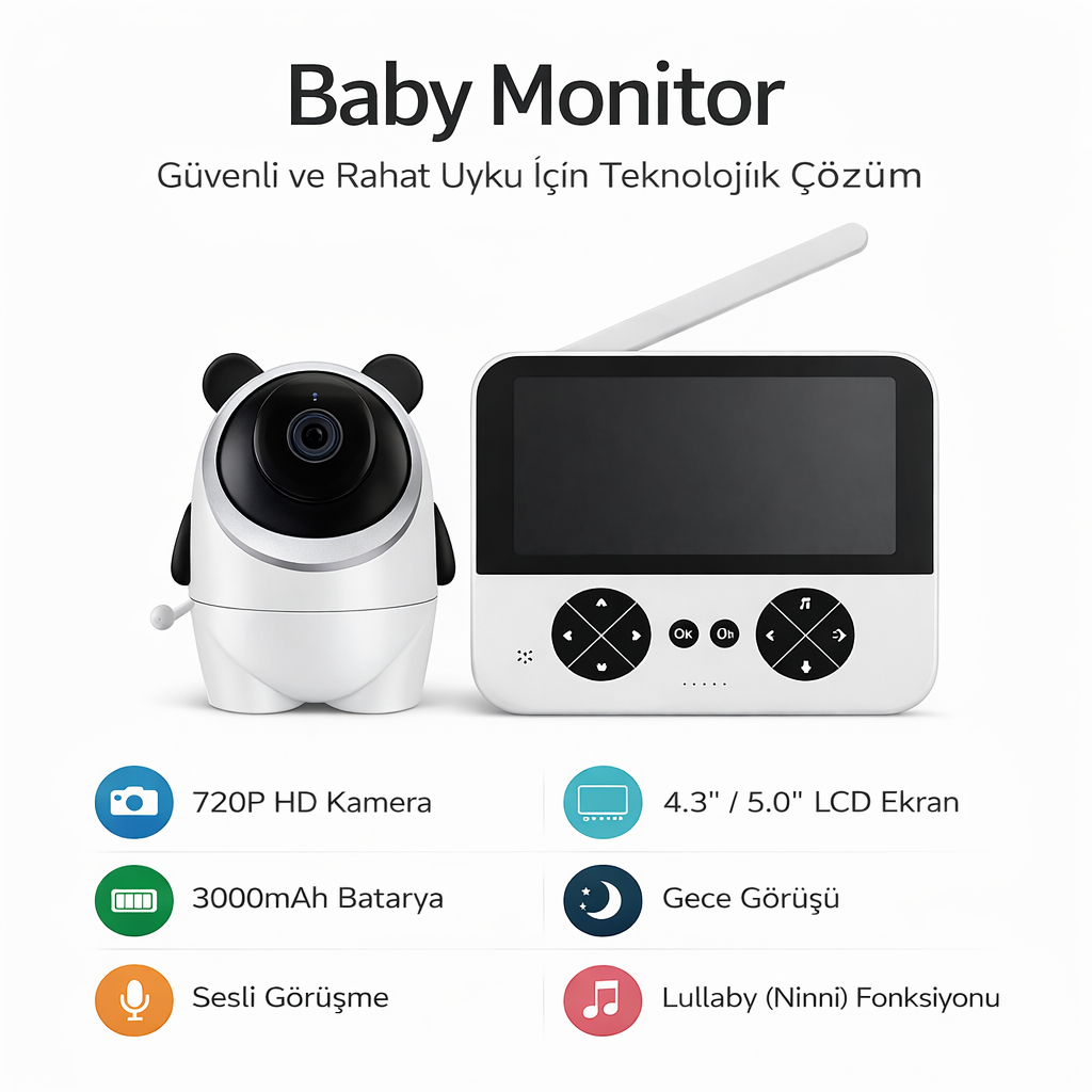 Ekranlı Bebek Monitörü 720P