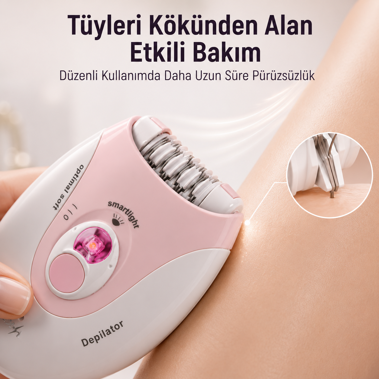 MKİO epilatör tüyleri kökünden alan epilasyon sistemi