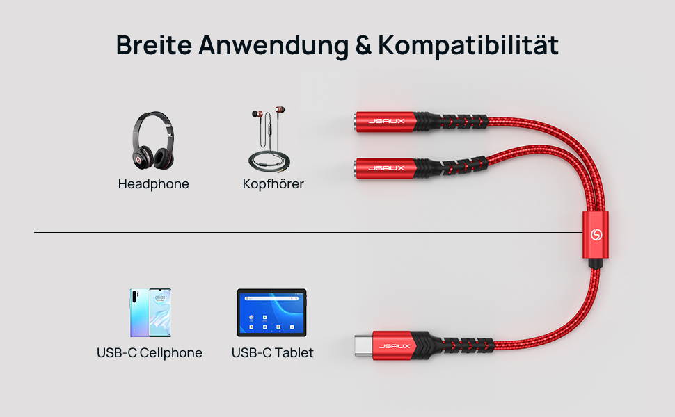 usb c - 3,5 mm jak ayırıcı aux kulaklık adaptörü