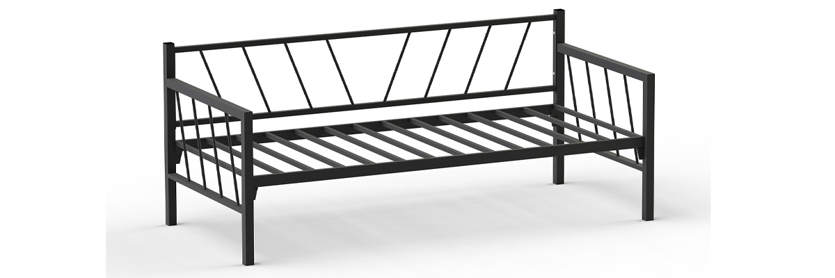 Glory Daybed Tek Kişilik Siyah Sedir Metal Karyola