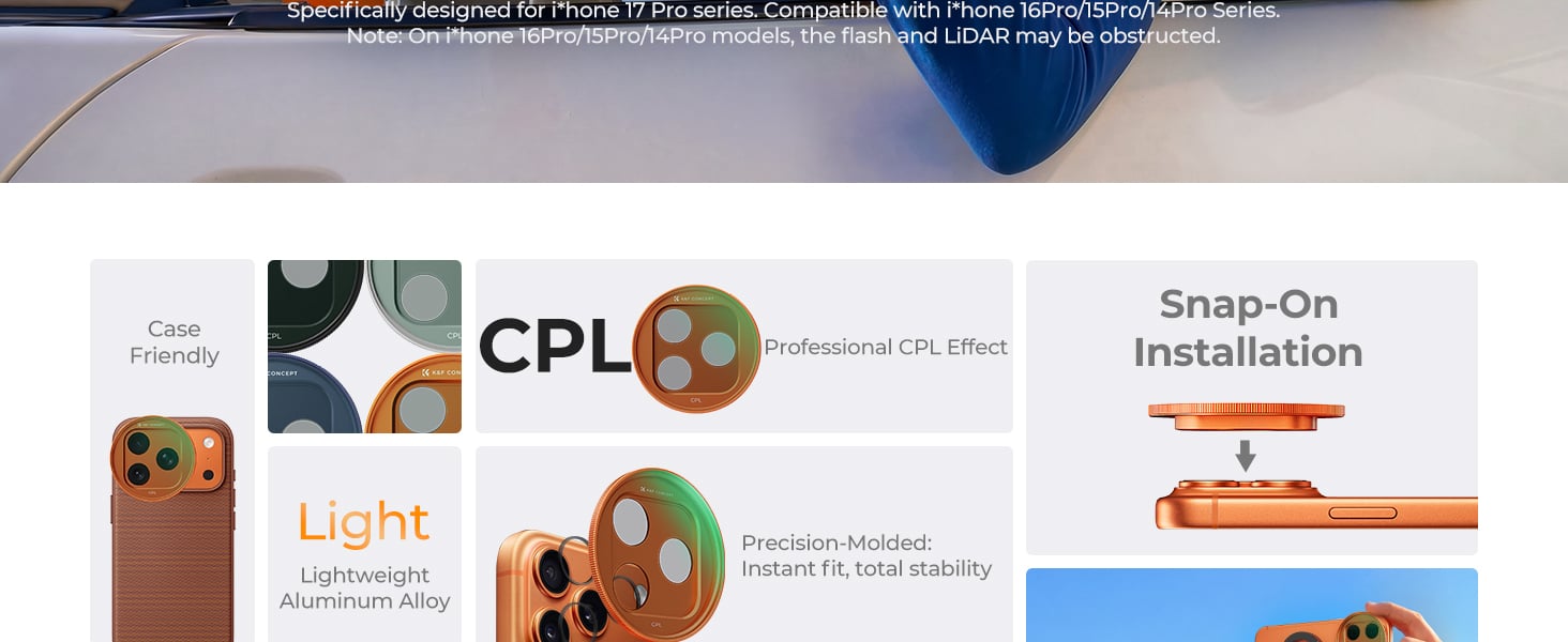 K&F Concept iPhone 17 Pro CPL Filtre