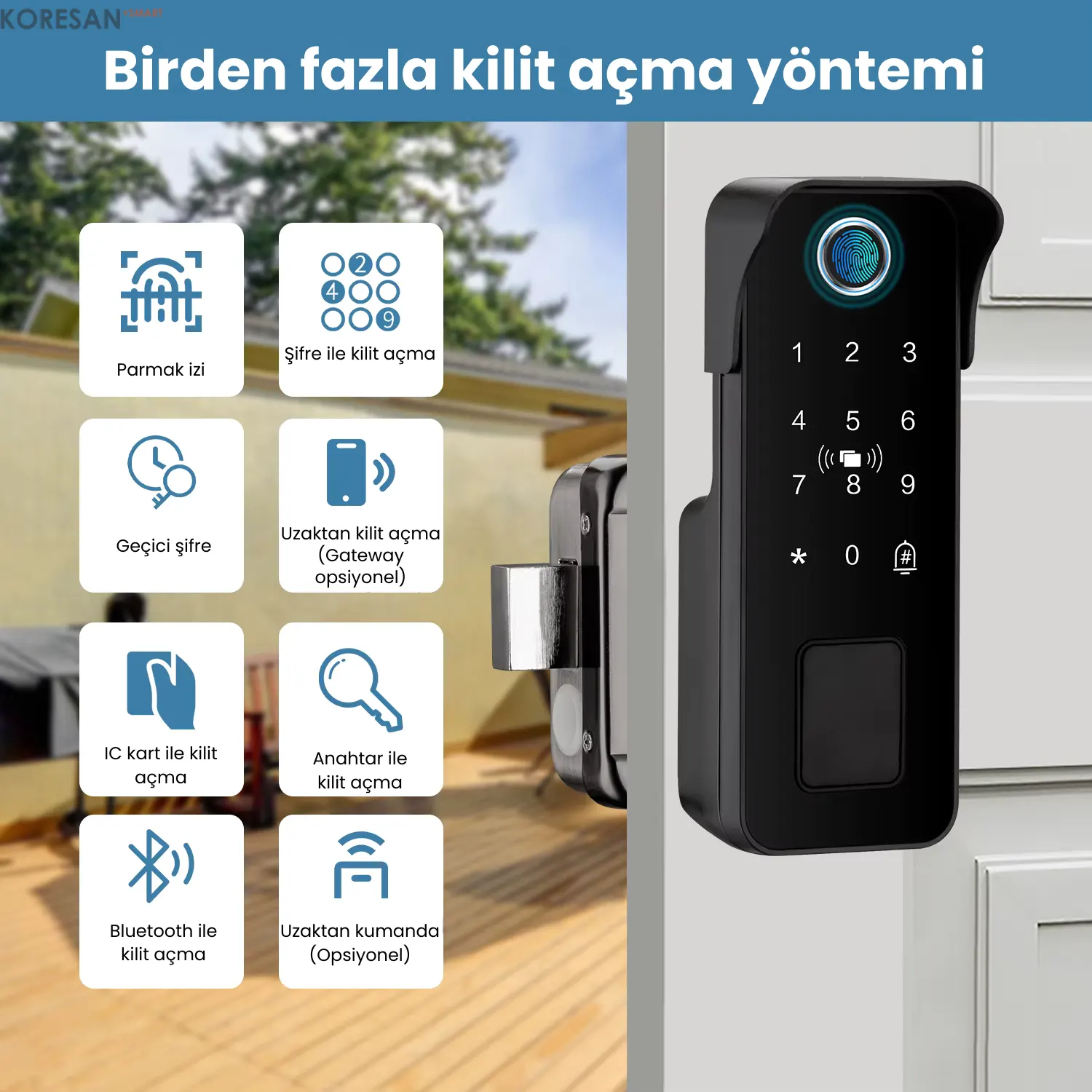 SL2 Tuya Dijital Sürgülü Akıllı Kapı Kilidi