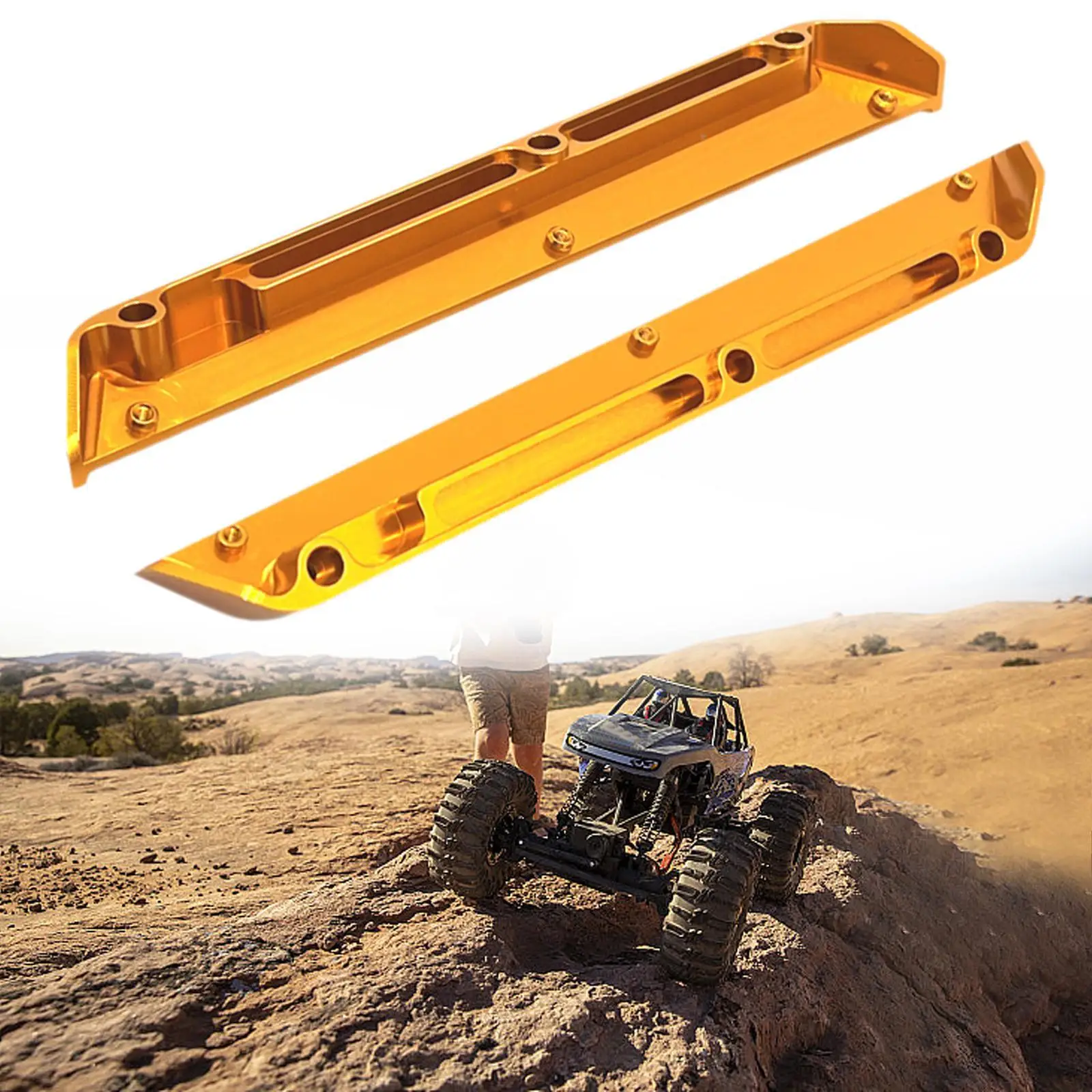 2pcs 1/12 Aluminum Alloy RC Car Chis Mud Flaps DIY Accessories, Replacement Side Tie Rods for Wltoys 124016 124018