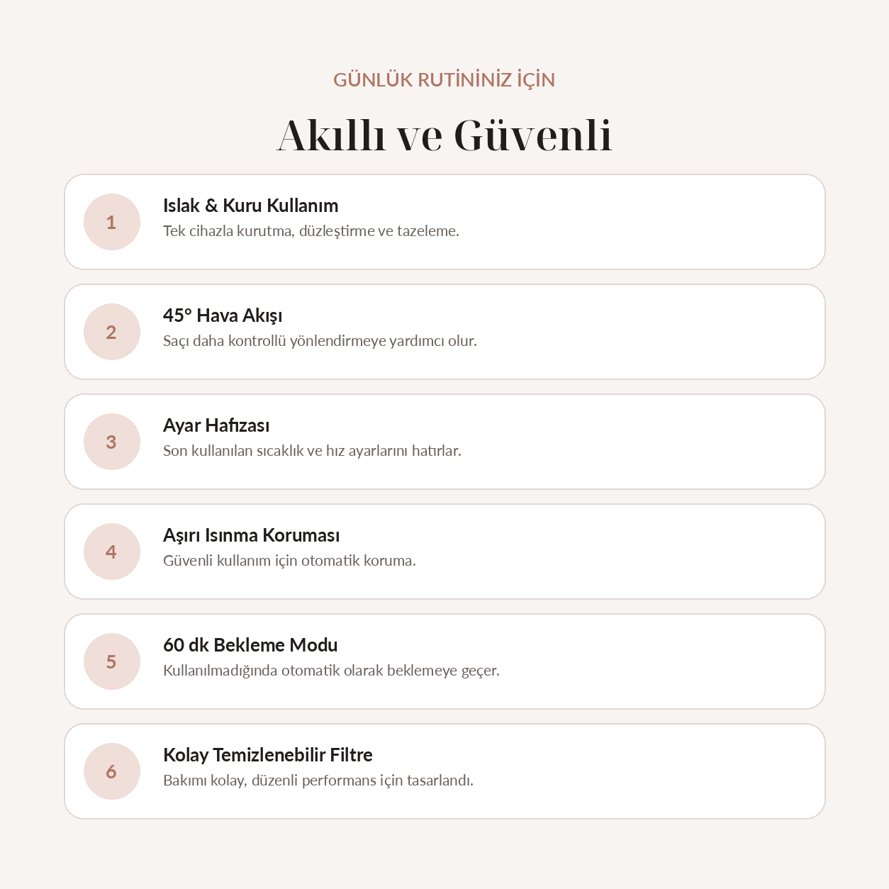 Güvenli kullanım özellikleri